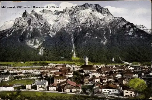 Ak Mittenwald in Oberbayern, Karwendelgebirge