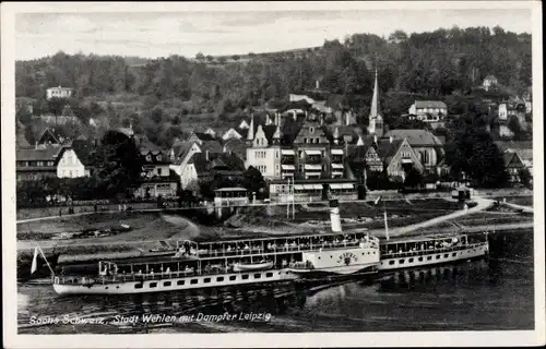 Ak Stadt Wehlen an der Elbe Sachsen, Dampfer Leipzig