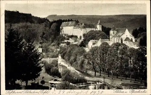 Ak Schleiden in der Eifel, Schloss, Pfarrkirche