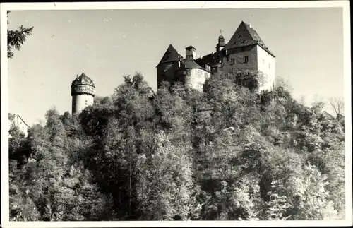 Ak Burgk Schleiz in Thüringen, Schloss Burgk an der Saale, Hungerturm