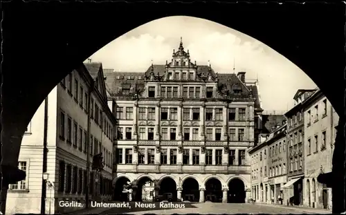 Ak Görlitz in der Lausitz, Untermarkt, Neues Rathaus