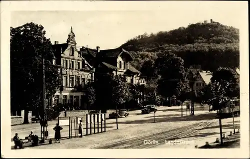 Ak Görlitz in der Lausitz, Landeskrone, HOG Burghof, Straßenpartie