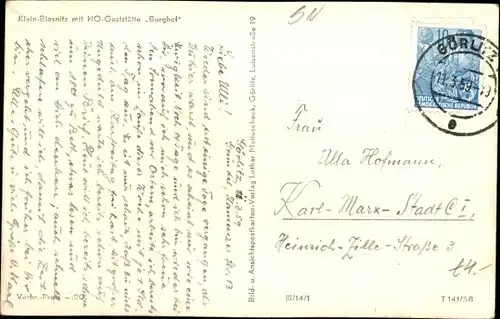 Ak Görlitz in der Lausitz, Landeskrone, HOG Burghof, Straßenpartie