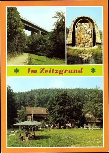 Ak Stadtroda in Thüringen, Zeitzgrund, Autobahnbrücke, Pechofen, Waldgaststätte Ziegenmühle