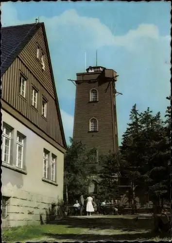 Ak Stützengrün im Erzgebirge Sachsen, Kuhberg, Aussichtsturm