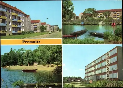 Ak Premnitz im Havelland, See, Freibad, Bootshafen, Havel, Wilhelm-Pieck-Oberschule