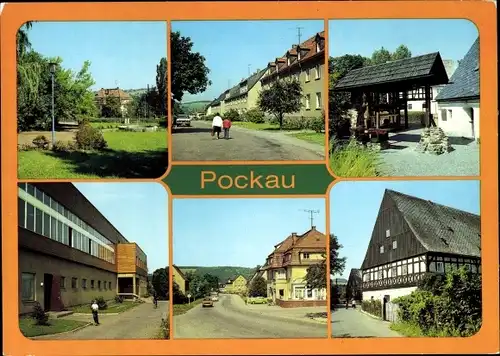 Ak Pockau im Erzgebirge Sachsen, Kurpark, Fachwerkhaus