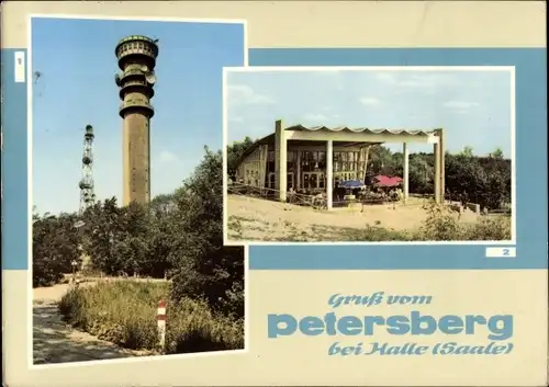 Ak Petersberg im Saalekreis, Fernseh Aussichtsturm, Gaststätte am Fernsehturm