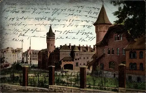 Ak Plauen im Vogtland, Kaserne des 10. Infanterie Regiments Nr. 134