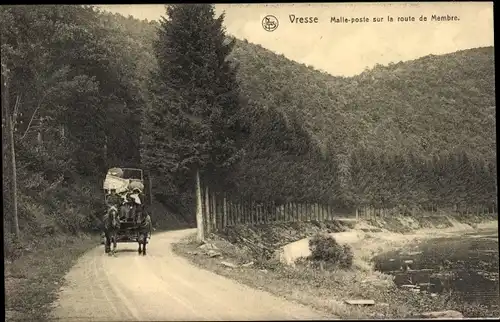 Ak Vresse sur Semois Wallonien Namur, Postamt an der Straße nach Member