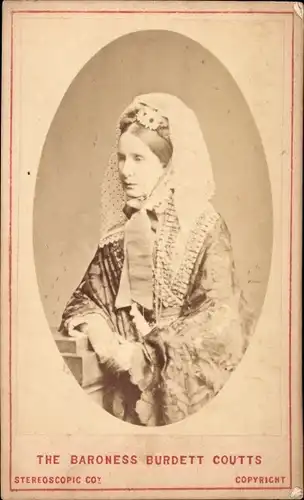 CdV The Baroness Burdett Coutts, Philantrophin, Portrait