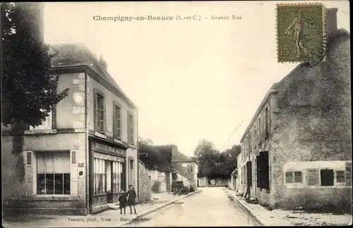 Ak Champigny en Beauce Loir-et-Cher, Grande Rue