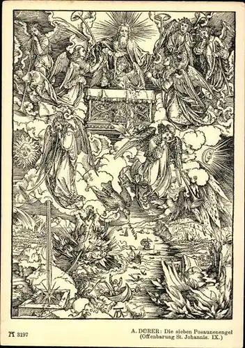 8 alte Ak, Universal - Galerie : Dürers Offenbarung Johannis
