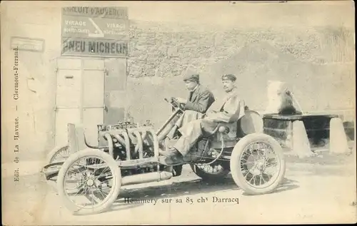 Ak Hemmery sur sa Darracq, Auto