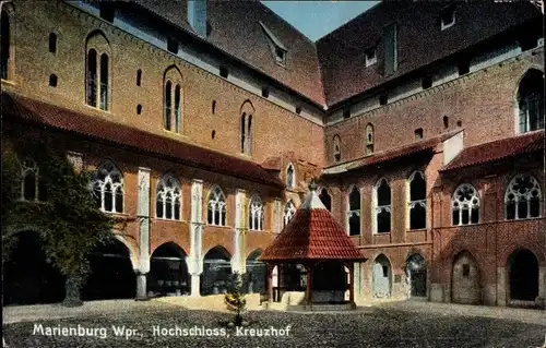 Ak Malbork Marienburg Westpreußen, Hochschloss, Kreuzhof