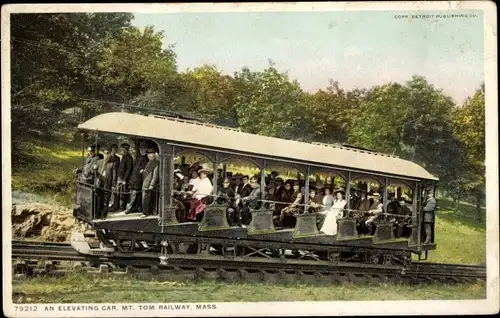 Ak Mount Tom Massachusetts USA, Ein Hubwagen, Mount Tom-Railway