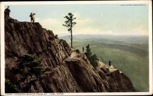 Ak Mount Tom Massachusetts USA, Blick nach Süden vom Mount Tom