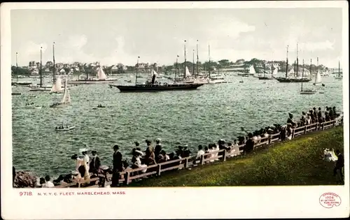 Ak Marblehead Massachusetts USA, NYYC-Flotte