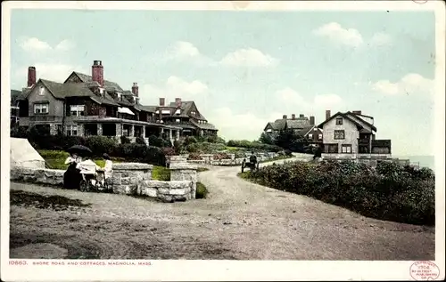 Ak Magnolia Gloucester Massachusetts USA, Shore Road und Cottages