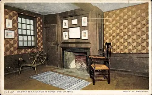 Ak Boston Massachusetts USA, Ell Chamber, Paul Revere House