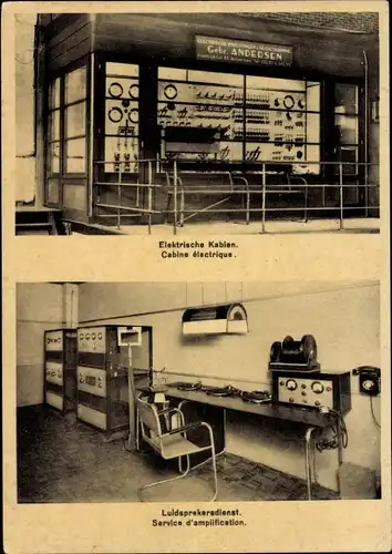 Ak Antwerpen Flandern, Sportpalast, Elektrische Kabine, Gebr. Andersen, Lautsprecherdienst