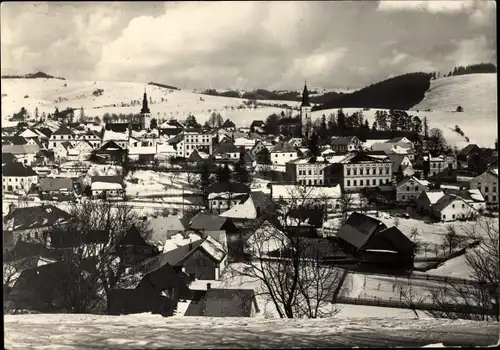 Ak Staré Město pod Sněžníkem Mährisch Altstadt Region Olmütz, Winteransicht