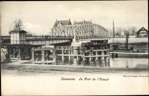 Ak Dendermonde Termonde Ostflandern, Brücke