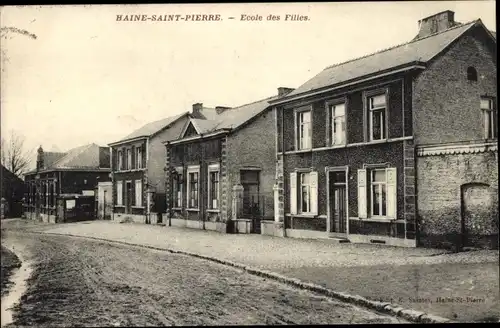 Ak Haine Saint Pierre La Louvière Wallonien Hennegau, Mädchen-Schule