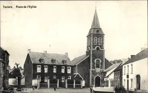 Ak Tavier Taviers Wallonien Lüttich, Place de l'Eglise