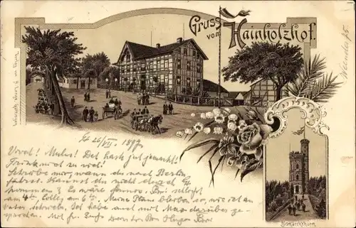 Litho Göttingen in Niedersachsen, Hainholzhof, Bismarckturm