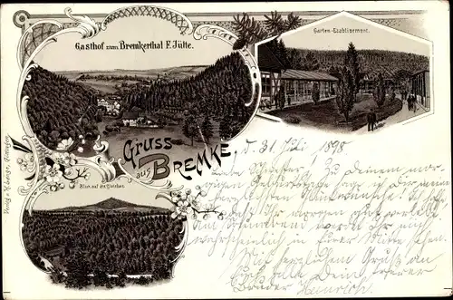 Litho Bremke Gleichen Landkreis Göttingen, Gasthof zum Bremkertal, Panorama