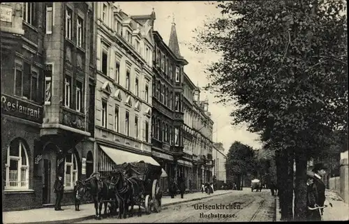 Ak Gelsenkirchen im Ruhrgebiet, Hochstraße, Fuhrwerk