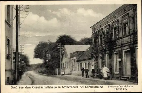 Ak Woltersdorf Nuthe Urstromtal Brandenburg, Straßenpartie, Gesellschaftshaus