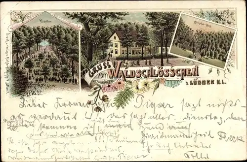 Litho Lübben im Spreewald, Waldschlößchen, Pavillon