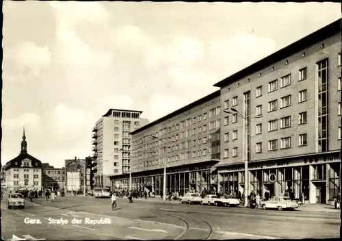 Ak Gera in Thüringen, Straße der Republik