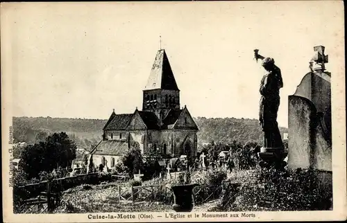 Ak Cuise la Motte Oise, Kirche, Kriegerdenkmal