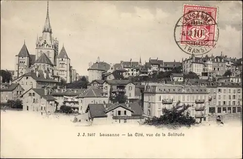 Ak Lausanne Kanton Waadt, Stadt, Blick auf Solitude