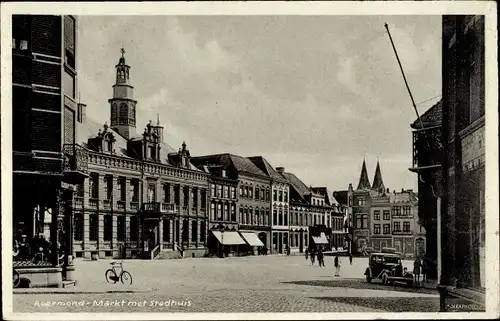 Ak Roermond Limburg Niederlande, Markt, Stadhuis