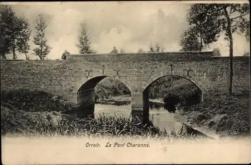 Ak Orroir Hennegau Wallonien, Die Charonne-Brücke