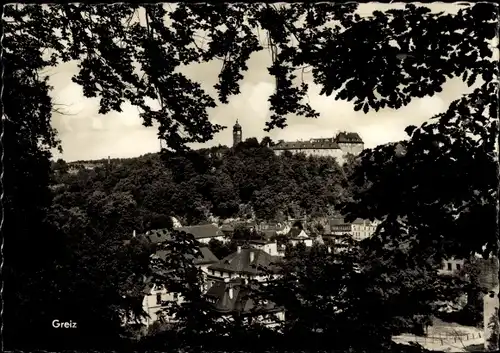 Ak Greiz im Vogtland, Teilansicht, Burg