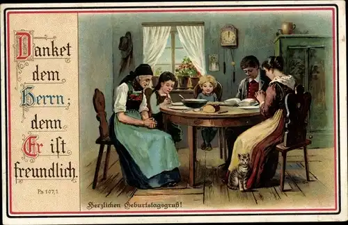 Ak Psalm 107, 1, Danket dem Herrn denn Er ist freundlich, Betende