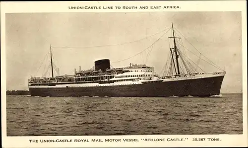 Ak Dampfer Athlone Castle, Union-Castle Line