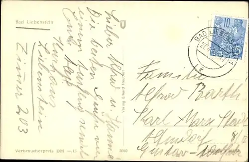 Ak Bad Liebenstein im Thüringer Wald, Totalansicht