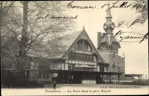 Ak Tervuren Tervueren Flämisch-Brabant-Flandern, Bahnhof im Königlichen Park