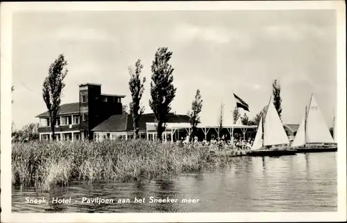 Ak Sneek Friesland Niederlande, Hotel Paviljoen am Sneeker See