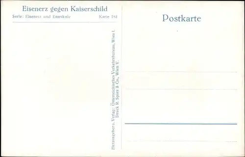 Ak Eisenerz Steiermark, Teilansicht, Kaiserschild