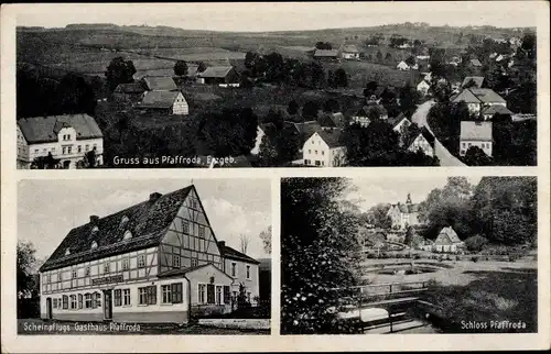 Ak Pfaffroda Olbernhau im Erzgebirge Sachsen, Gasthaus, Schloss, Gesamtansicht