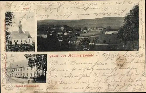 Ak Kämmerswalde Cämmerswalde Neuhausen im Erzgebirge, Gasthof Kämmerswalde, Kirche