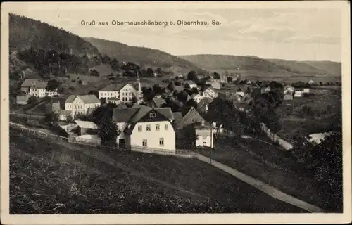 Ak Oberneuschönberg Olbernhau im Erzgebirge Sachsen, Panorama