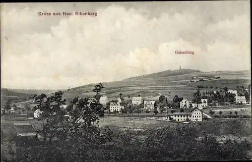Ak Neu Eibenberg Burkhardtsdorf im Erzgebirge, Totale mit Geiersberg